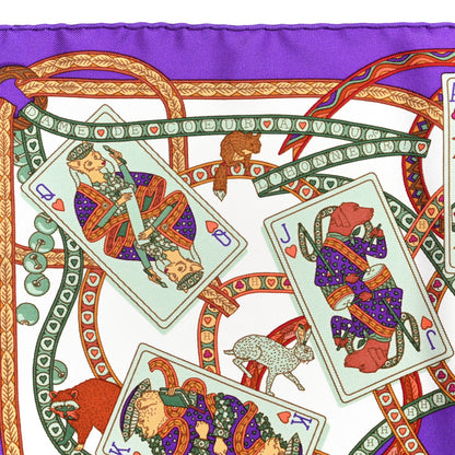 Hermes Silk Twill Dame de Coeur Pocket Square Scarf 5 of 5