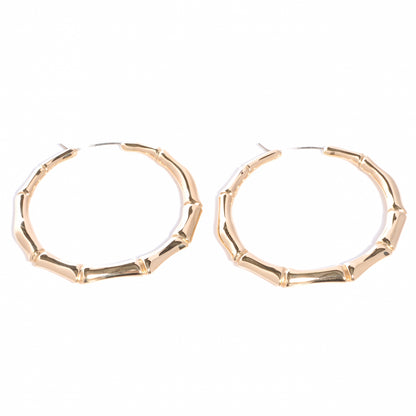 Gucci 18K Yellow Gold Bamboo Hoop Earrings 1 of 5