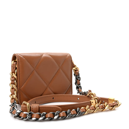 Chanel Lambskin Quilted Chanel 19 Flap Belt Bag Brown 3 of 11
