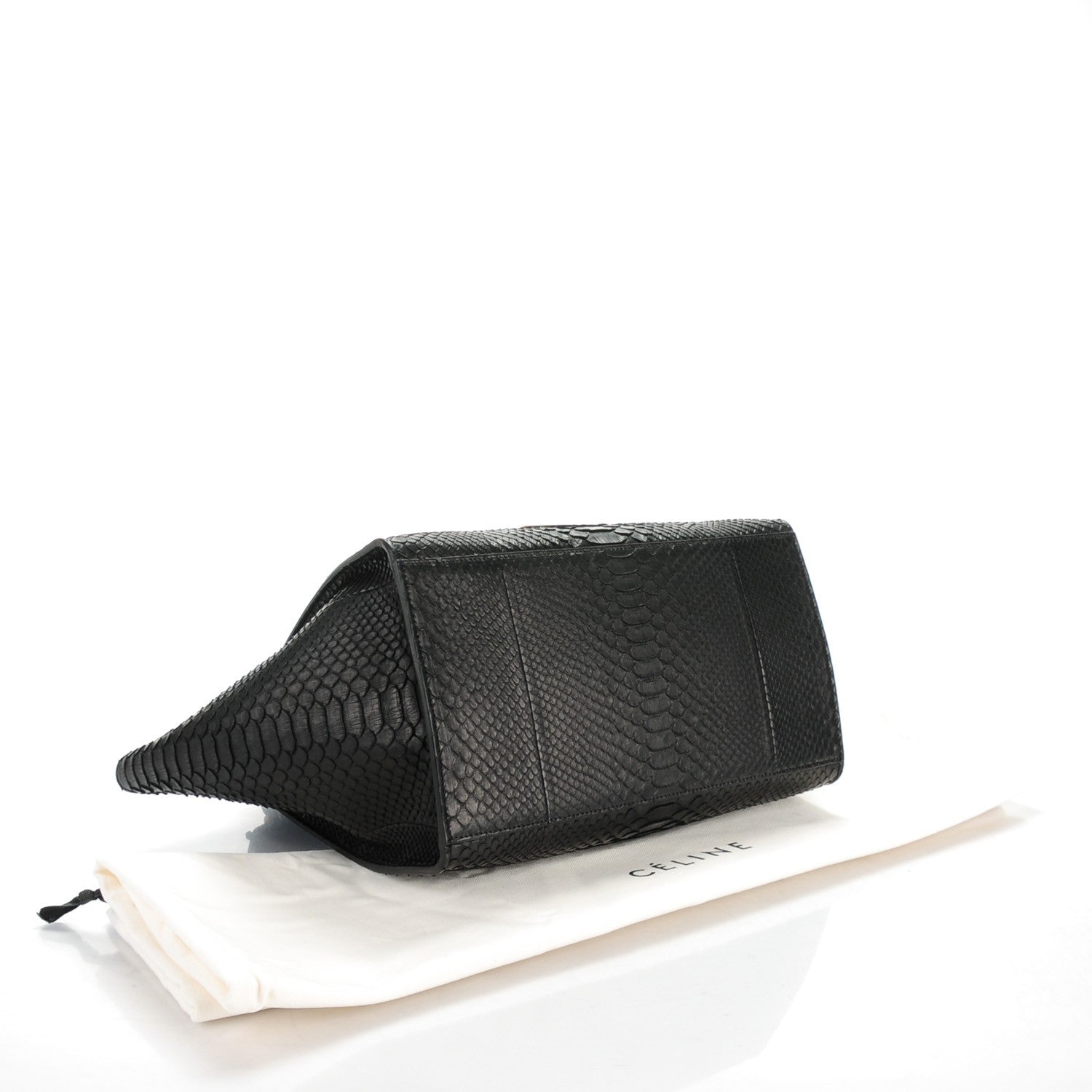 Celine Python Medium Trapeze Black 4 of 8