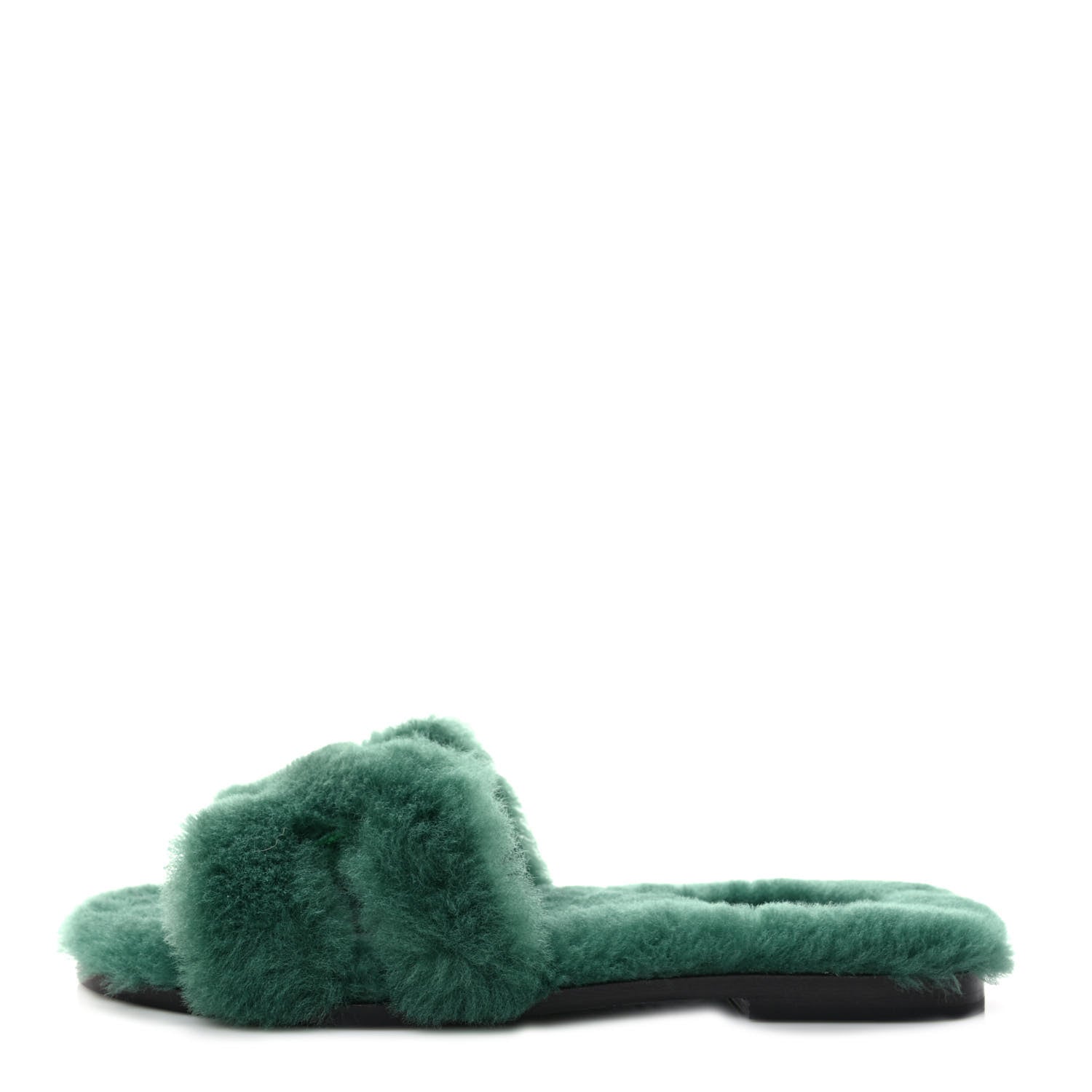 Hermes Woolskin Oran Sandals 39 Vert Anglais 1 of 8