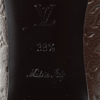 Louis Vuitton Calfskin Embossed Monogram Debbie Ballerina Flats 38.5 Brown 6 of 7