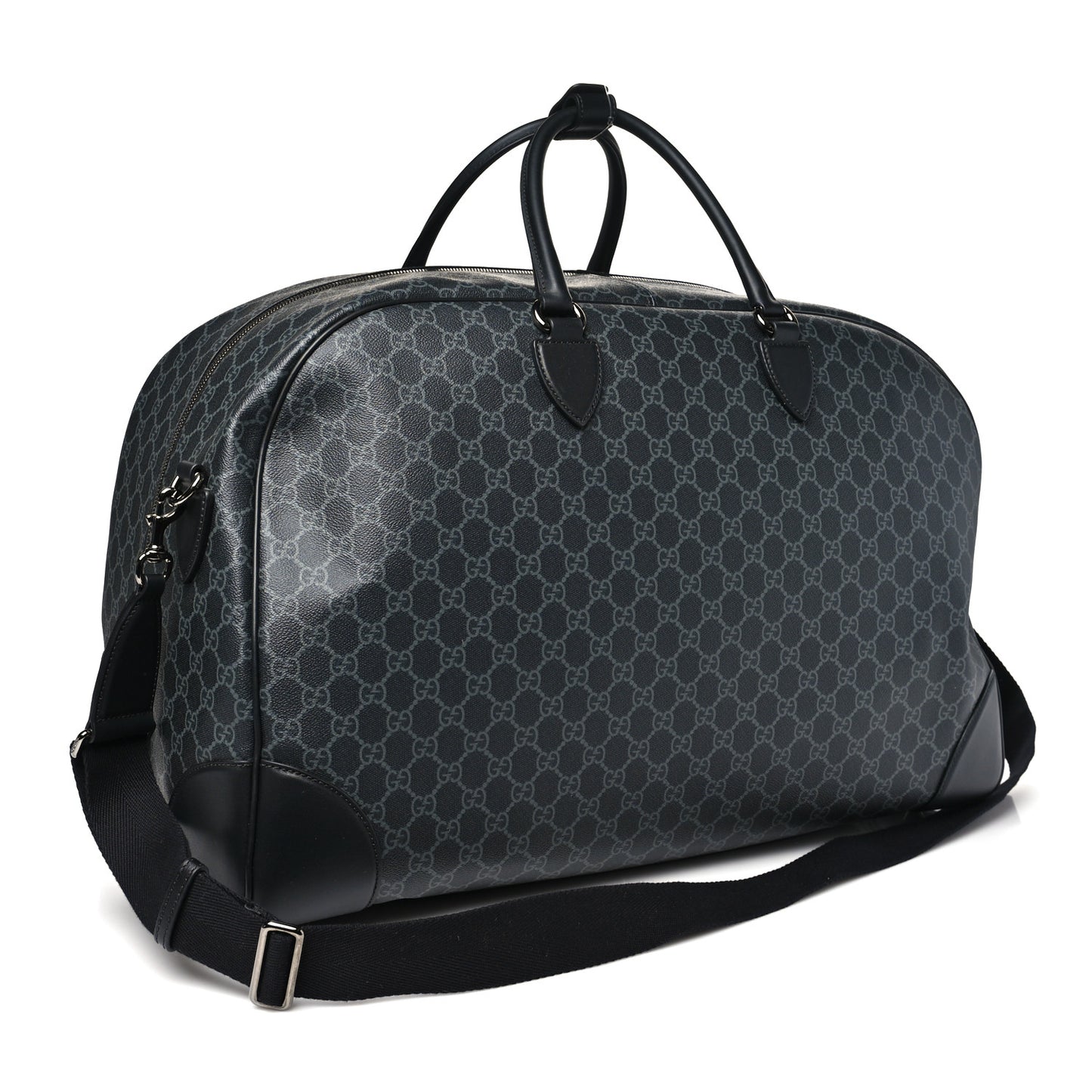 GG Supreme Monogram Calfskin GG Emblem Large Duffle Bag Black Grey