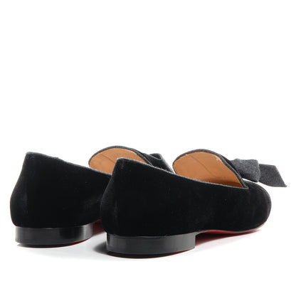Christian Louboutin Gine Bow-Detailed Velvet Loafers 39.5 Black 3 of 6