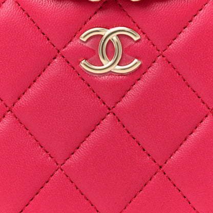 Chanel Lambskin Quilted Small Top Handle Vanity Case With Chain Dark Pink 8 of 11
