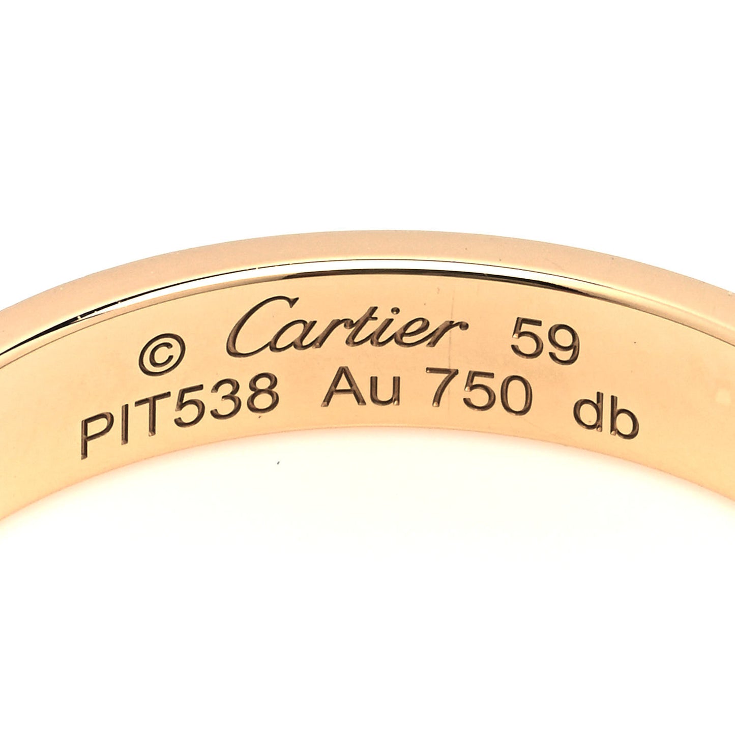 18K Yellow Gold 3.5mm LOVE Wedding Band Ring 59 8.75