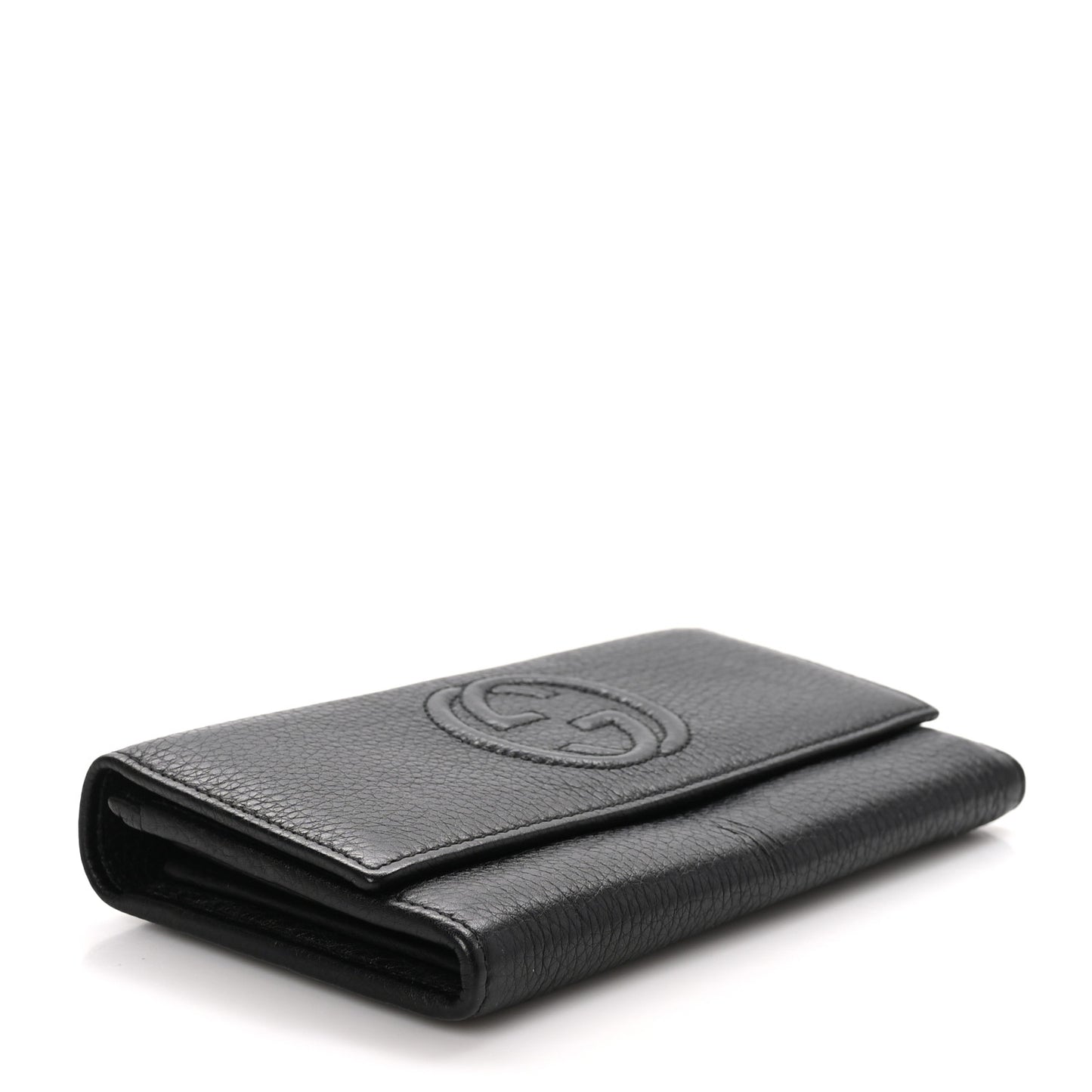 Pebbled Calfskin Large Soho Continental Wallet Black