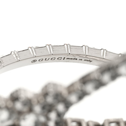 Gucci Metal Crystal Interlocking G Flower Ring S Silver 5 of 7