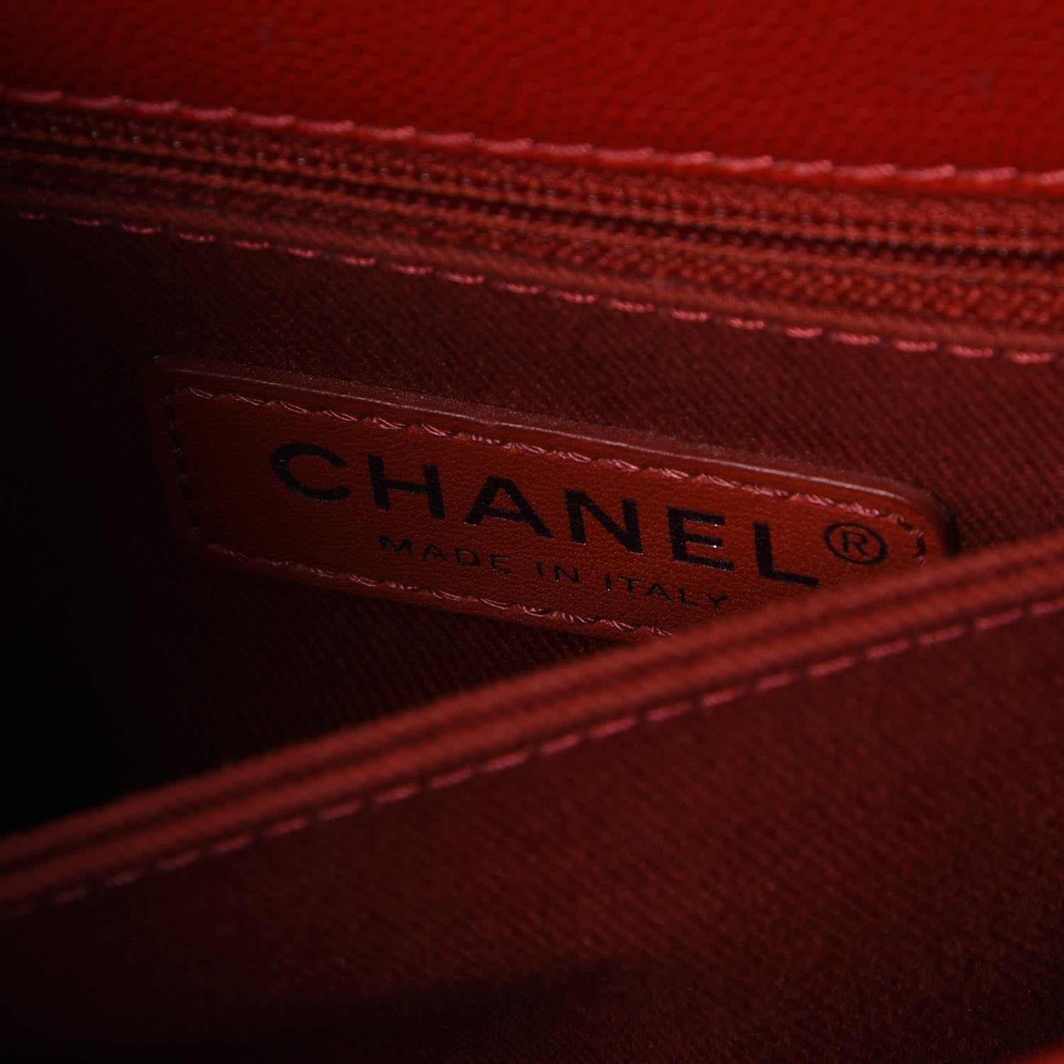 Chanel Caviar Quilted Mini Coco Handle Flap Red 7 of 8