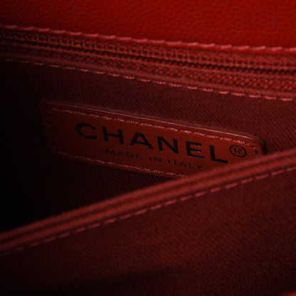 Chanel Caviar Quilted Mini Coco Handle Flap Red 7 of 8