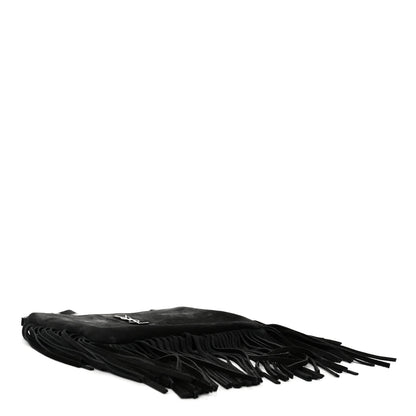 Saint Laurent Suede Calfskin Small Fringe Crossbody Bag Black 4 of 11