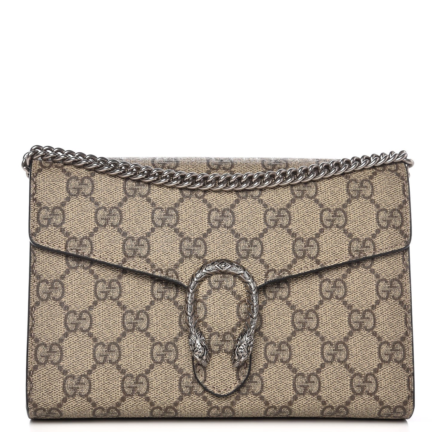 GG Supreme Monogram Mini Dionysus Chain Wallet Beige Black