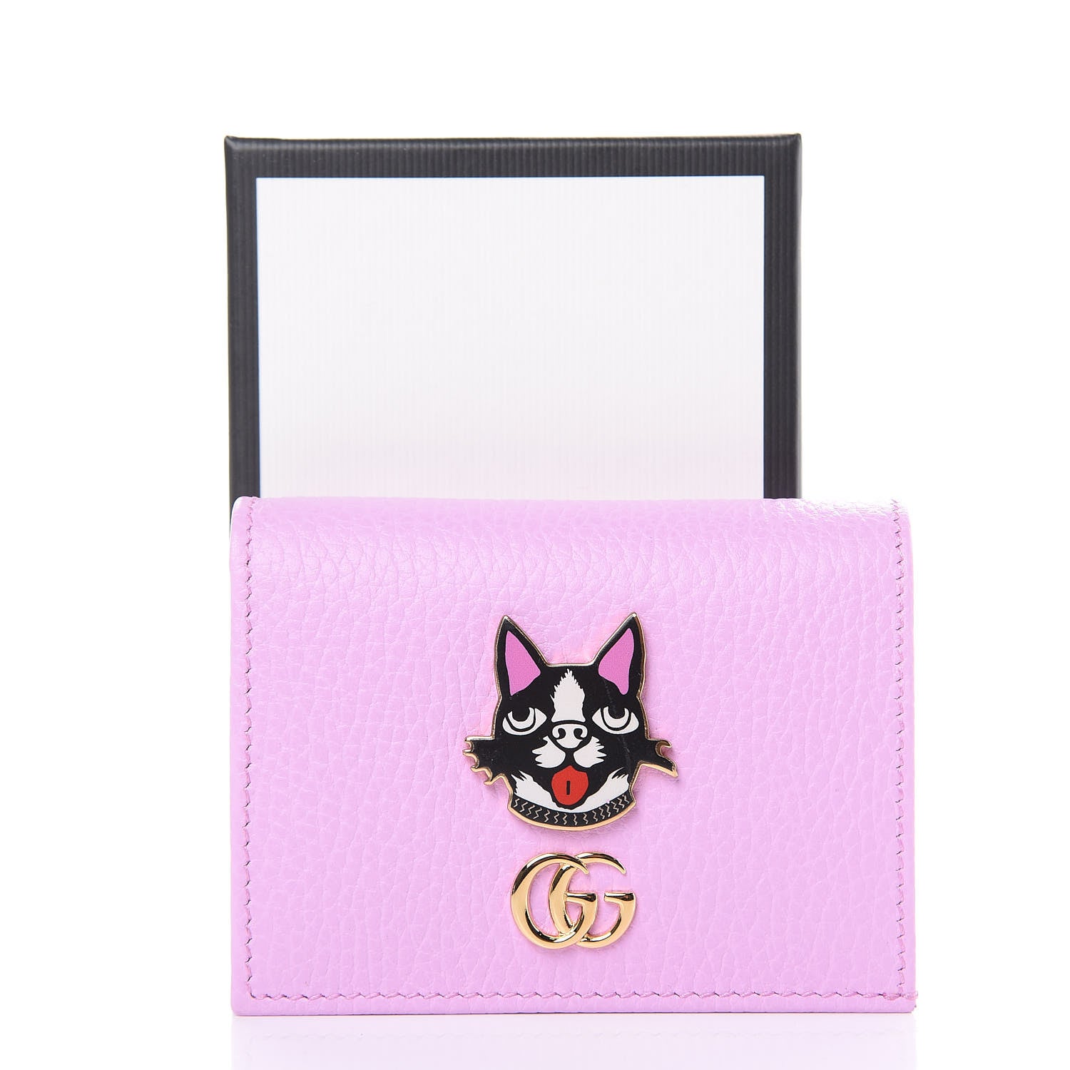 Gucci Dollar Calfskin Bosco Card Case Wallet Malva 8 of 8