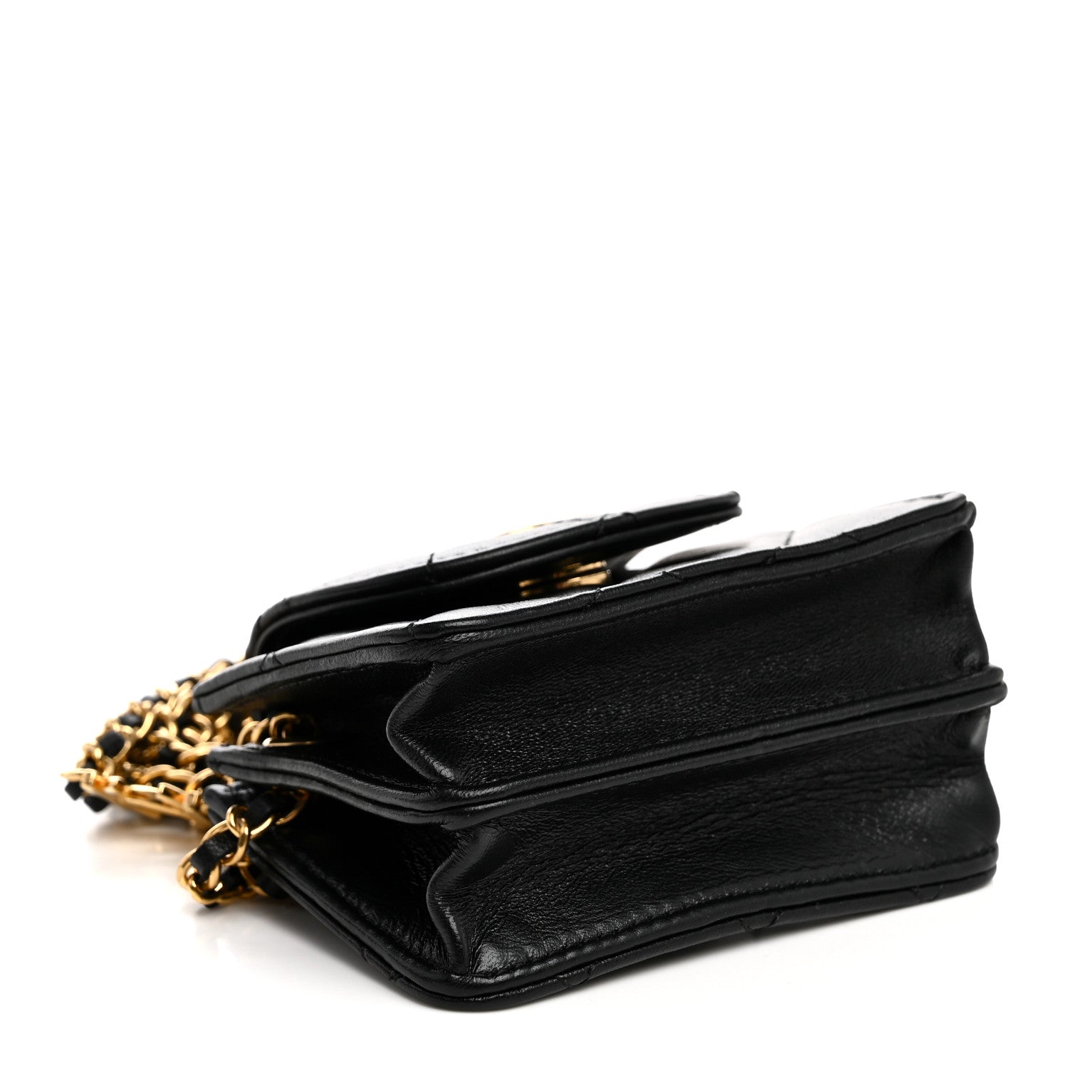 Chanel Lambskin Quilted Mini Accordion Clutch With Chain Black 4 of 11