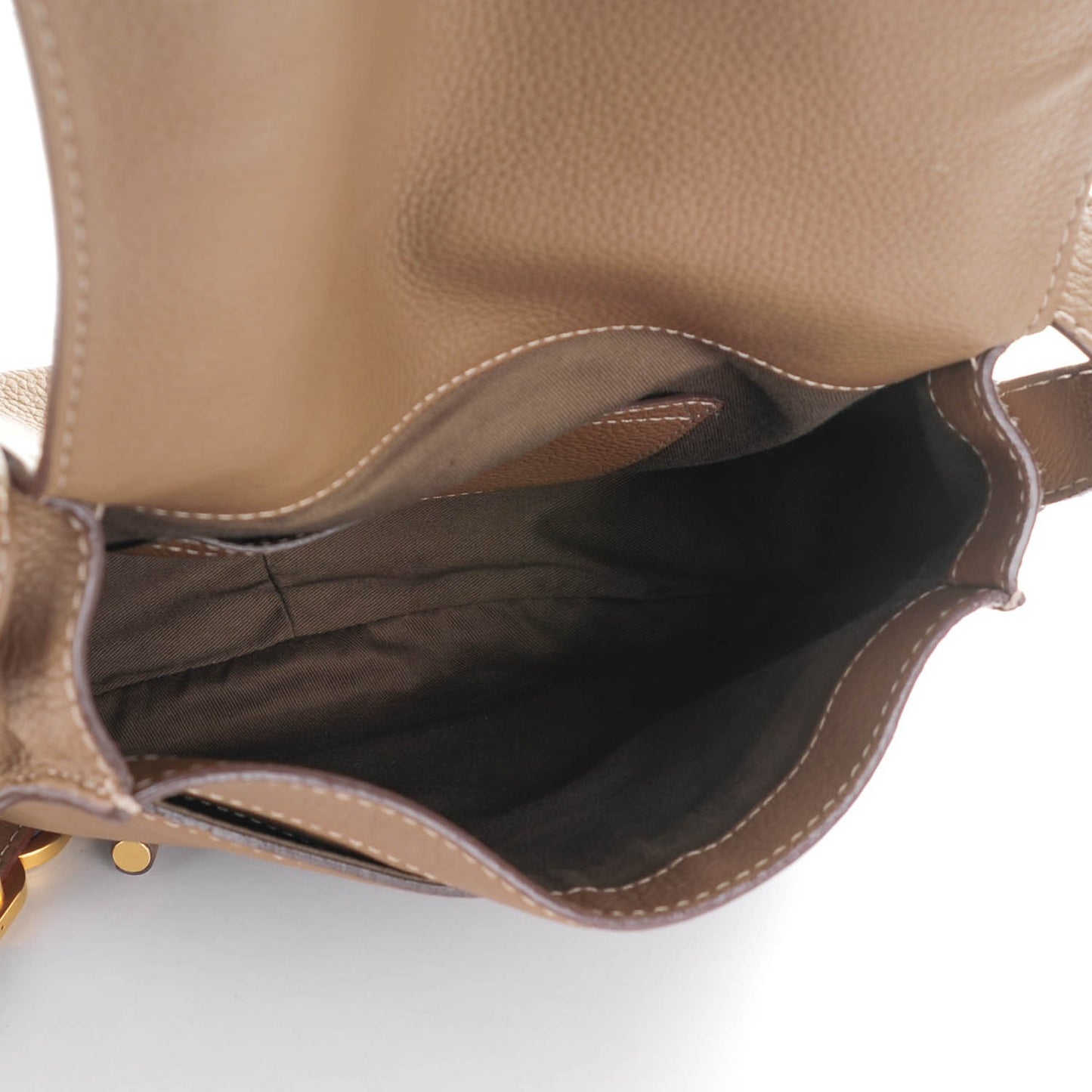 Grained Calfskin Medium Marcie Saddle Bag Seed