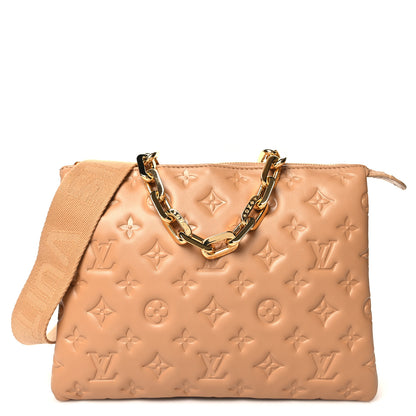 Louis Vuitton Lambskin Embossed Monogram Coussin PM Camel 1 of 11