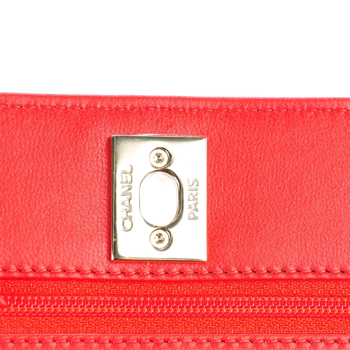 Lambskin Quilted Trendy CC Wallet On Chain WOC Red