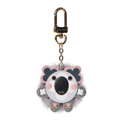 Louis Vuitton Calfskin Mink Fur Wild Koala Bag Charm Key Holder Rose Clair 1 of 2