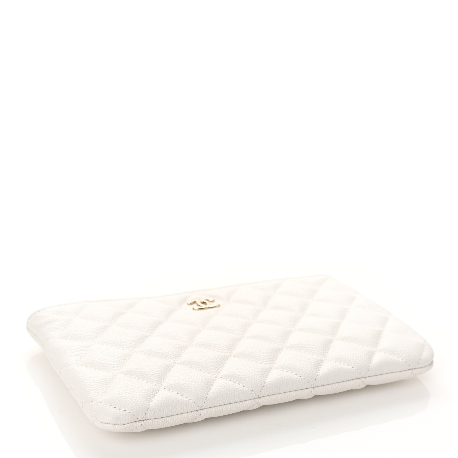 Chanel Caviar Quilted Cosmetic Case White 4 of 10