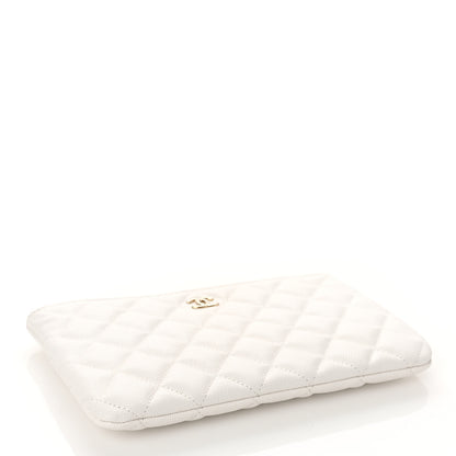 Chanel Caviar Quilted Cosmetic Case White 4 of 10