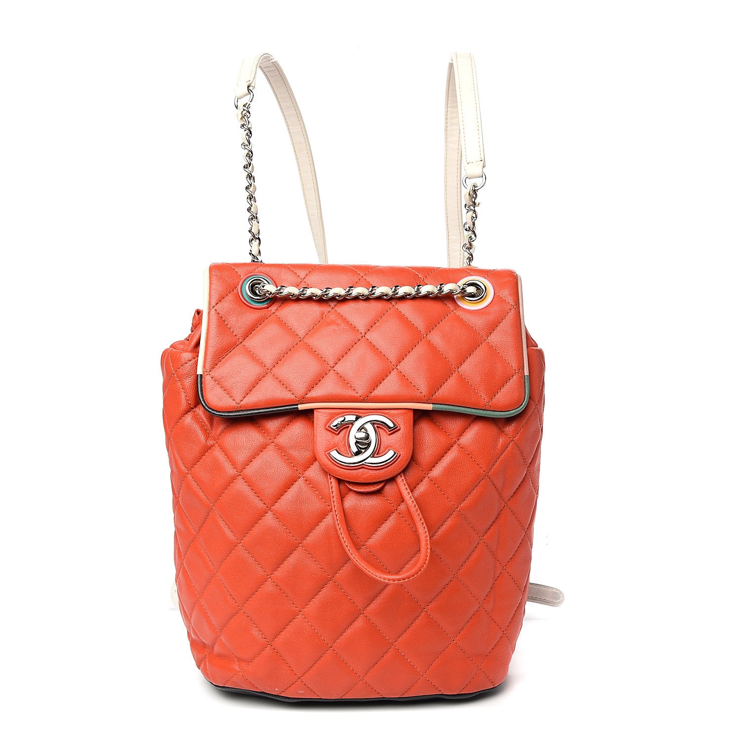 Chanel Lambskin Quilted Small Cuba Urban Spirit Backpack Orange 1 of 14