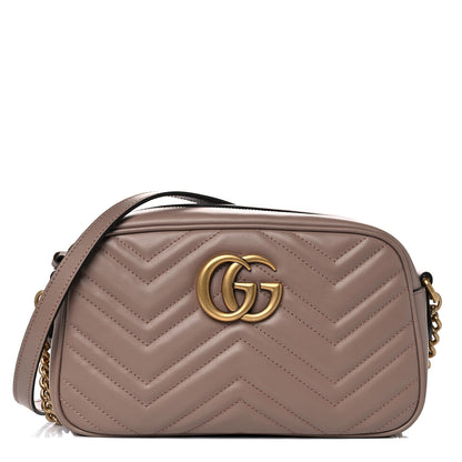 Gucci Calfskin Matelasse Small GG Marmont Chain Shoulder Bag Porcelain Rose 1 of 12