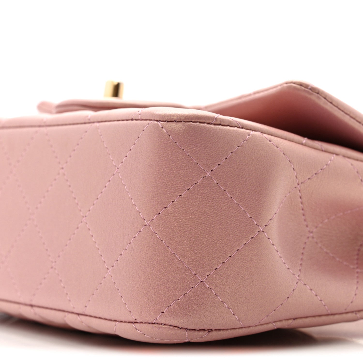 Chanel Iridescent Lambskin Quilted Mini Top Handle Rectangular Flap Pink 10 of 13