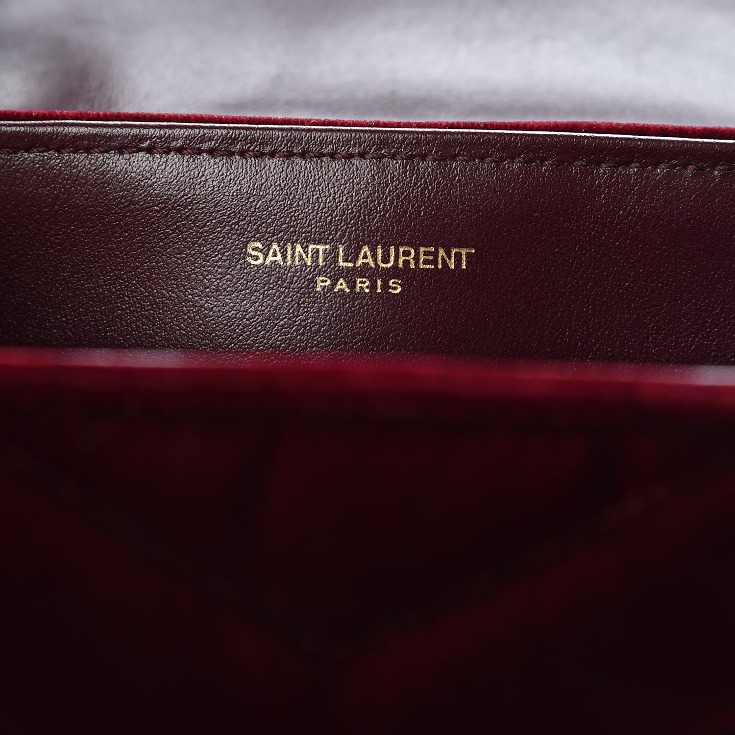 Saint Laurent Velvet Y Quilted Monogram Toy Loulou Crossbody Bag French Burgundy 6 of 9