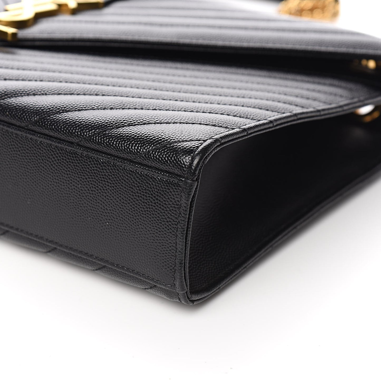 Grain De Poudre Matelasse Chevron Large Monogram Satchel Black