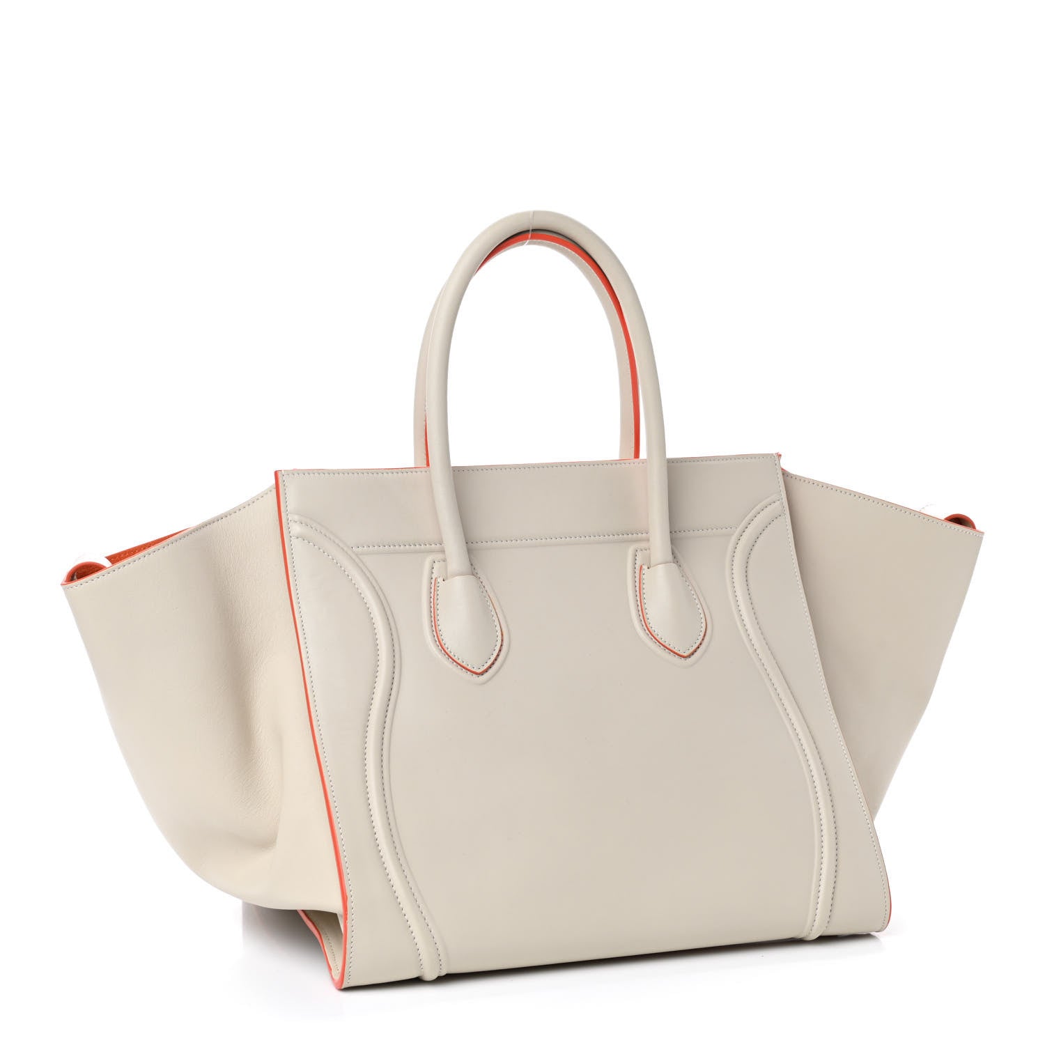 Celine Grained Calfskin Medium Phantom Luggage Cream 2 of 7
