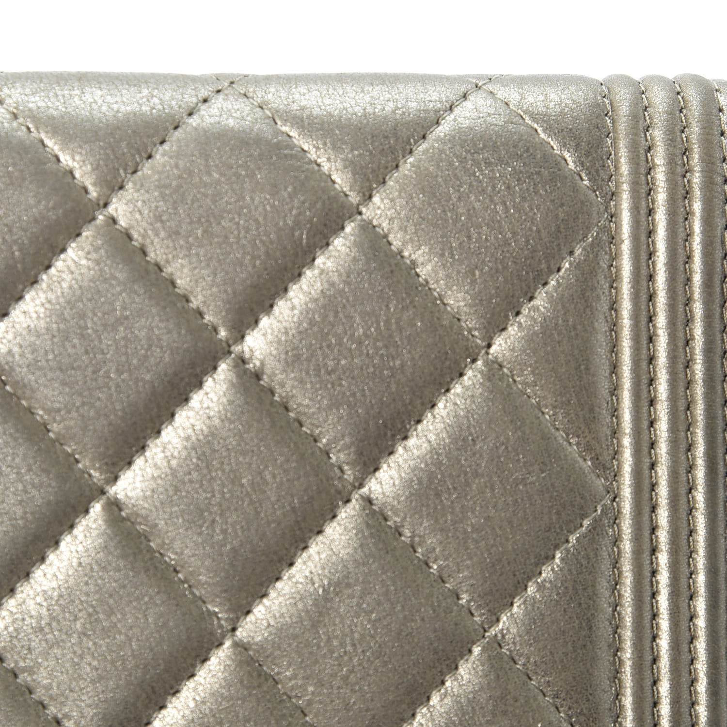 Chanel Metallic Lambskin Quilted Boy Wallet On Chain WOC Gold 8 of 16
