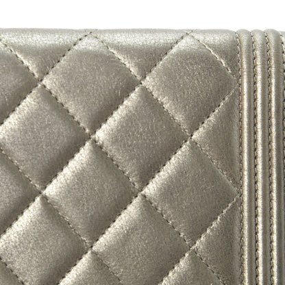 Chanel Metallic Lambskin Quilted Boy Wallet On Chain WOC Gold 8 of 16