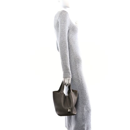 Hermes Taurillon Clemence Picotin Lock 22 MM Etain 2 of 9
