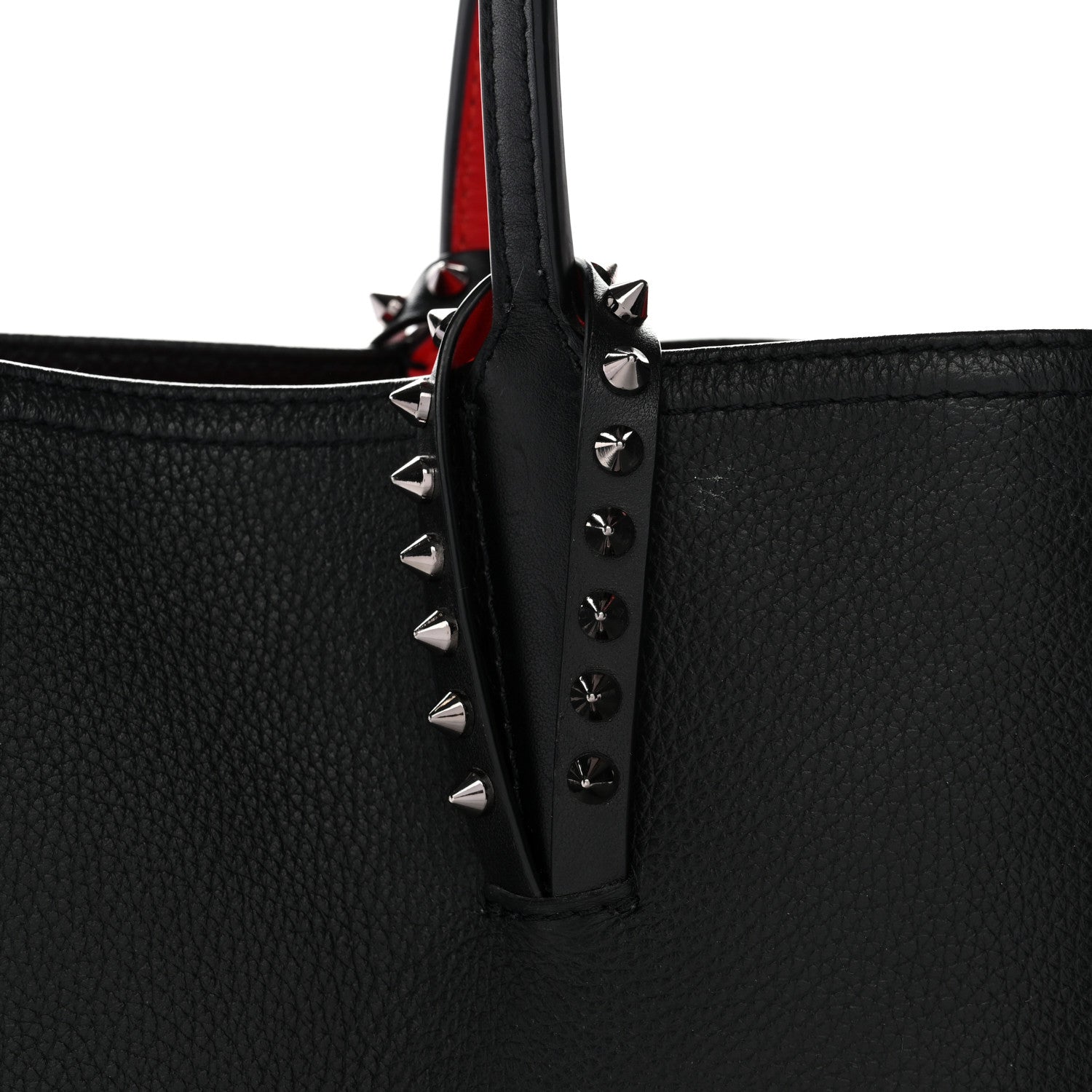 Christian Louboutin Calfskin Spikes East West Cabata Tote Black Black 14 of 14