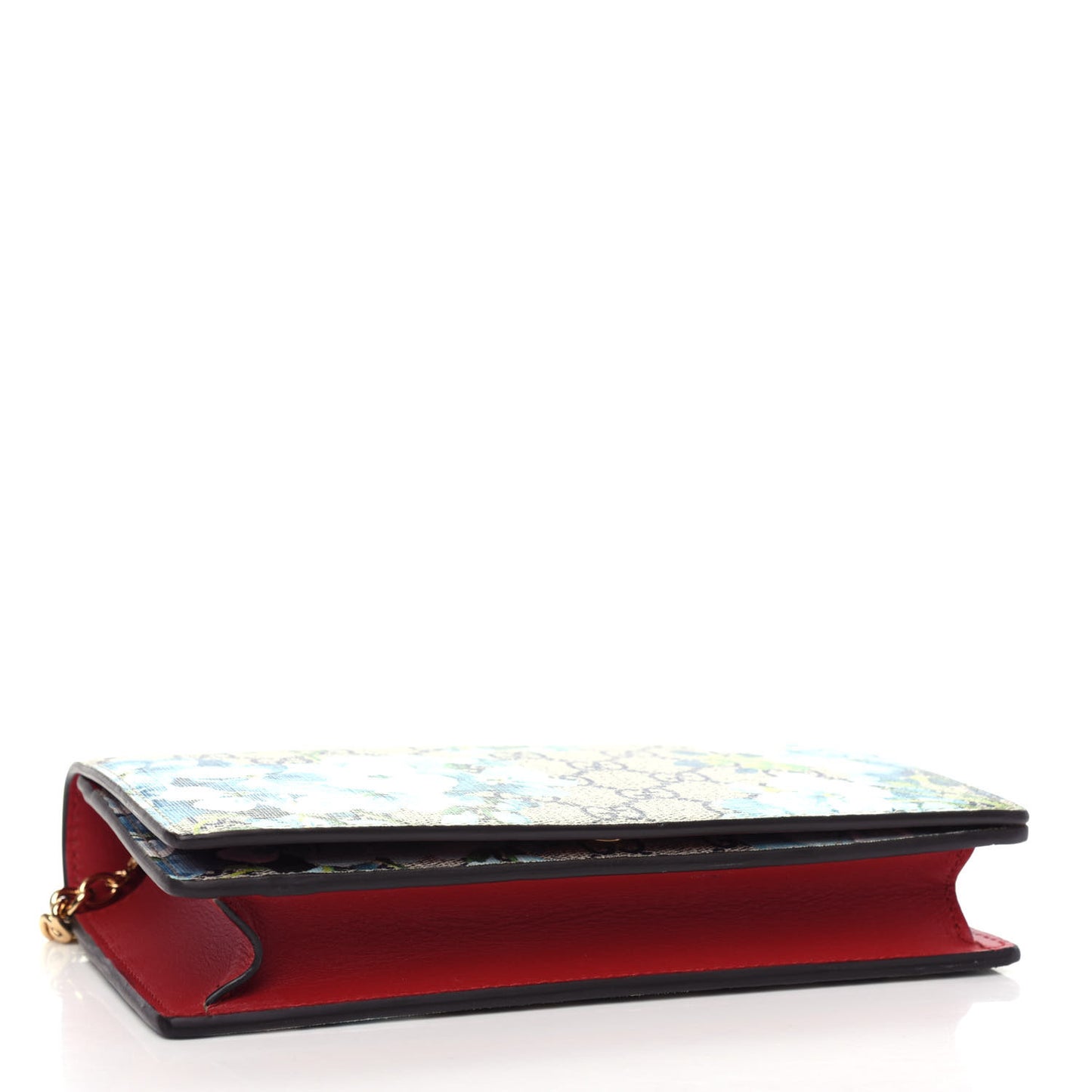 GG Supreme Monogram Blooms Chain Wallet Blue