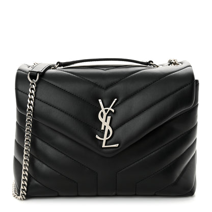 Saint Laurent Calfskin Y Quilted Monogram Small Loulou Crossbody Bag Black 1 of 10