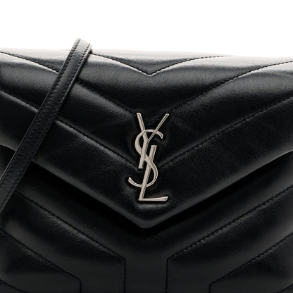 Saint Laurent Calfskin Y Quilted Monogram Toy Loulou Crossbody Bag Black 8 of 11