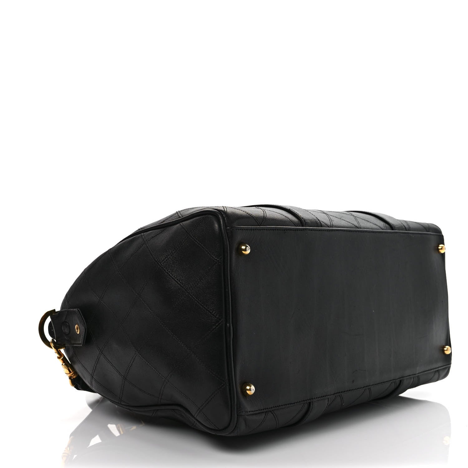 Chanel Calfskin Stitched CC Boston Black 4 of 12