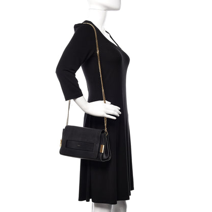 Chloe Lambskin Medium Elle Chain Clutch Black 2 of 9