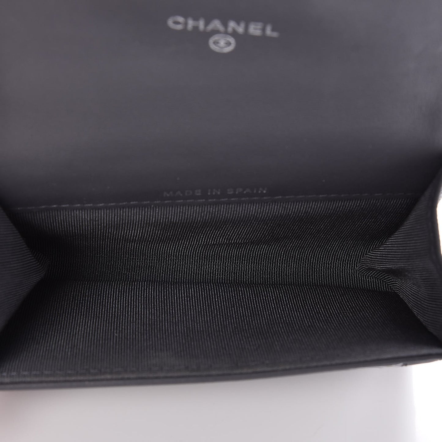 Patent Quilted Card Holder Dark Grey