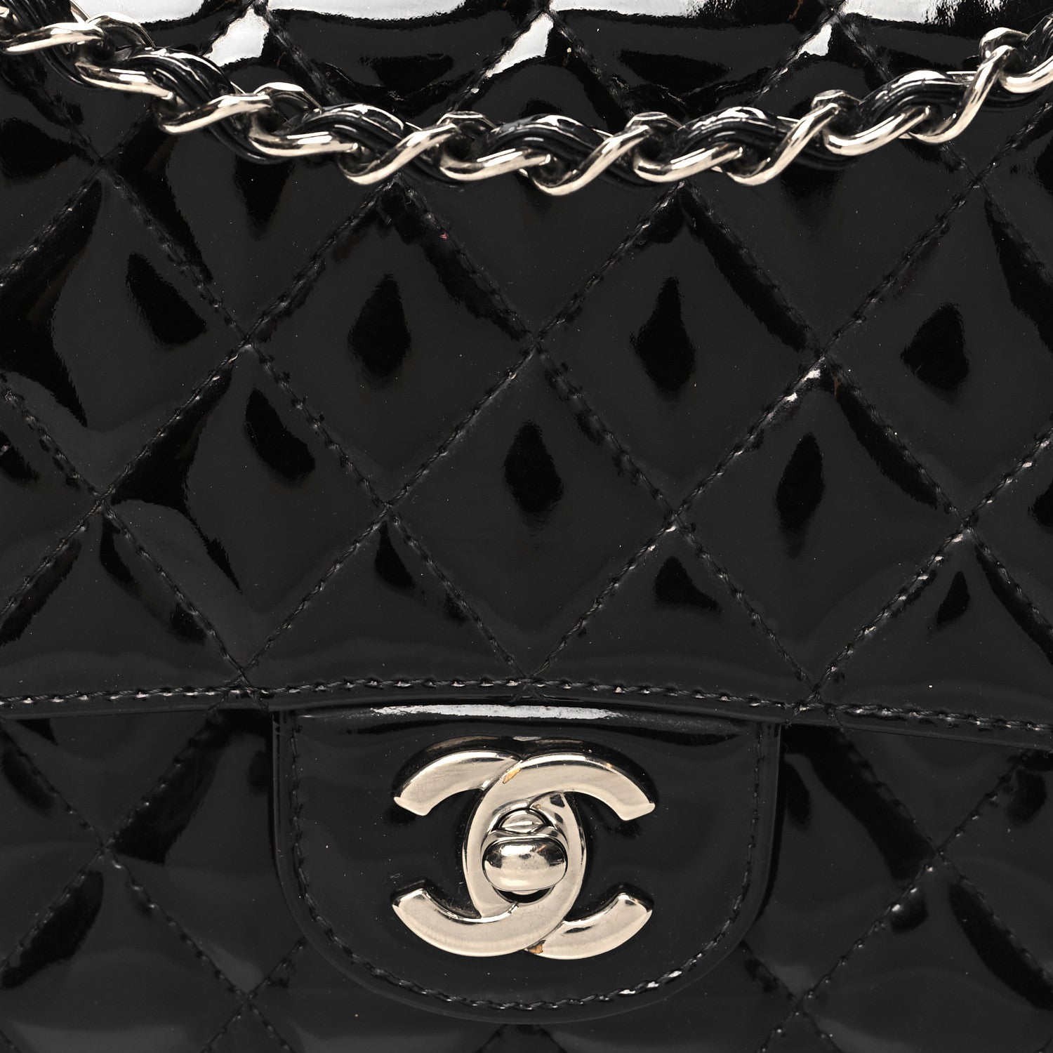 Chanel Patent Quilted Medium Double Flap Black 8 of 12