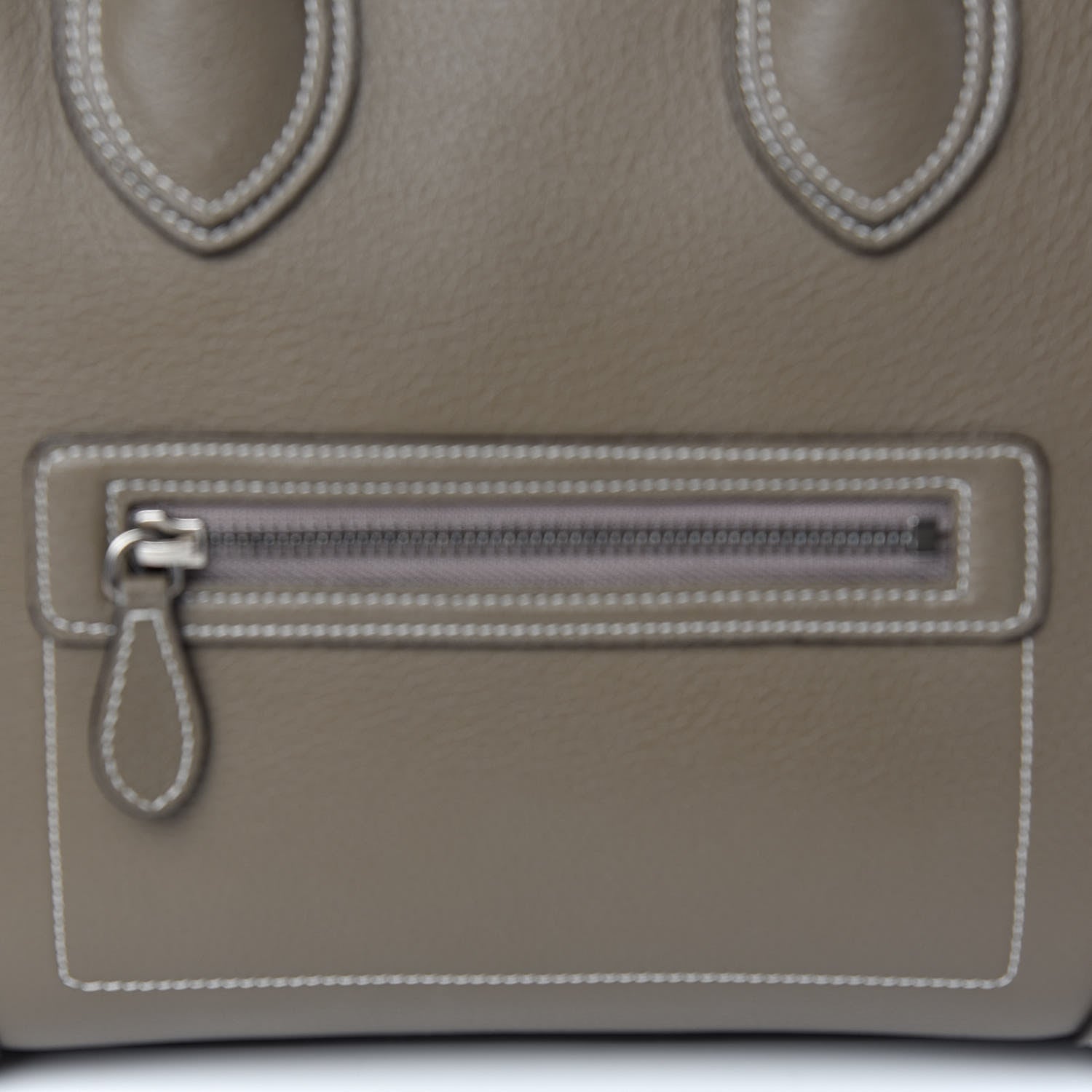 Celine Drummed Calfskin Mini Luggage Souris 7 of 11