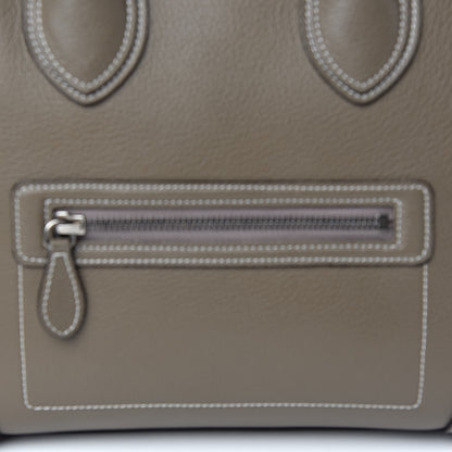 Celine Drummed Calfskin Mini Luggage Souris 7 of 11