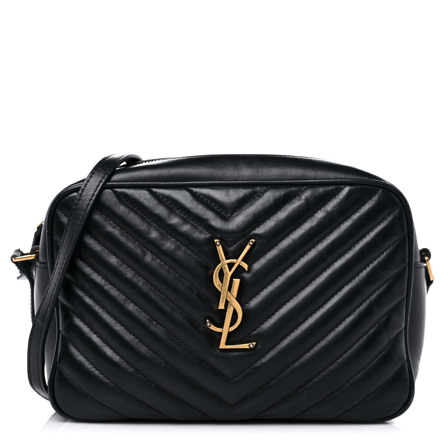 Calfskin Matelasse Monogram Lou Camera Bag Black