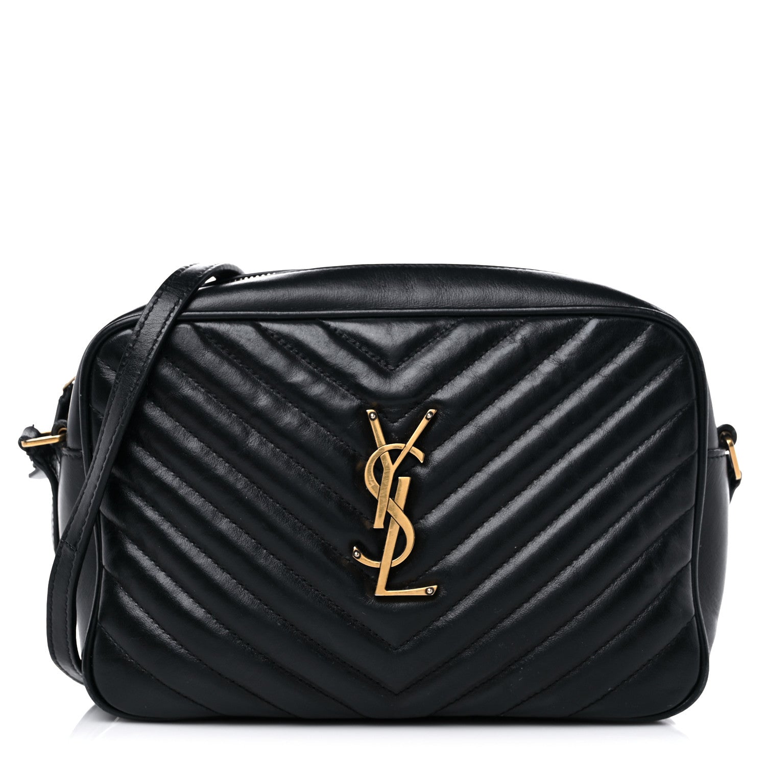 Saint Laurent Calfskin Matelasse Monogram Lou Camera Bag Black 1 of 18