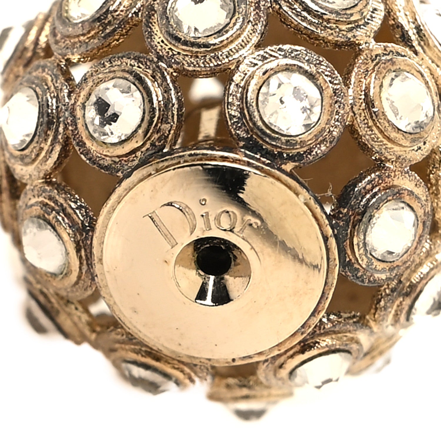 Christian Dior Crystal Pearl Dior Tribales Earrings Gold 4 of 4