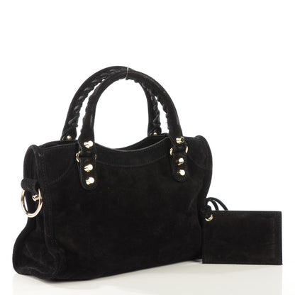 Balenciaga Baby Daim Suede Classic Gold Hardware Mini City Black 5 of 11