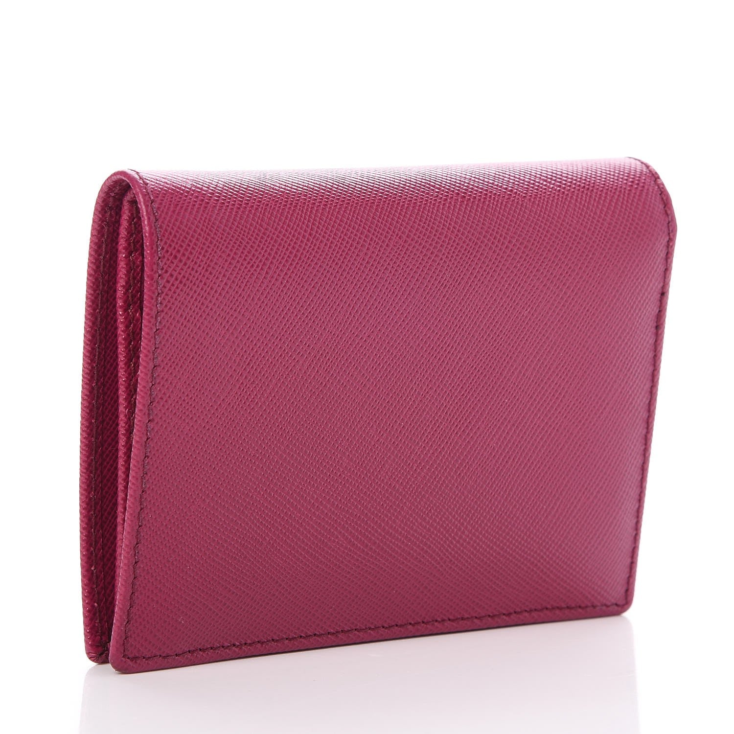 Prada Saffiano Metal Bi-Fold Wallet Ibisco 3 of 7