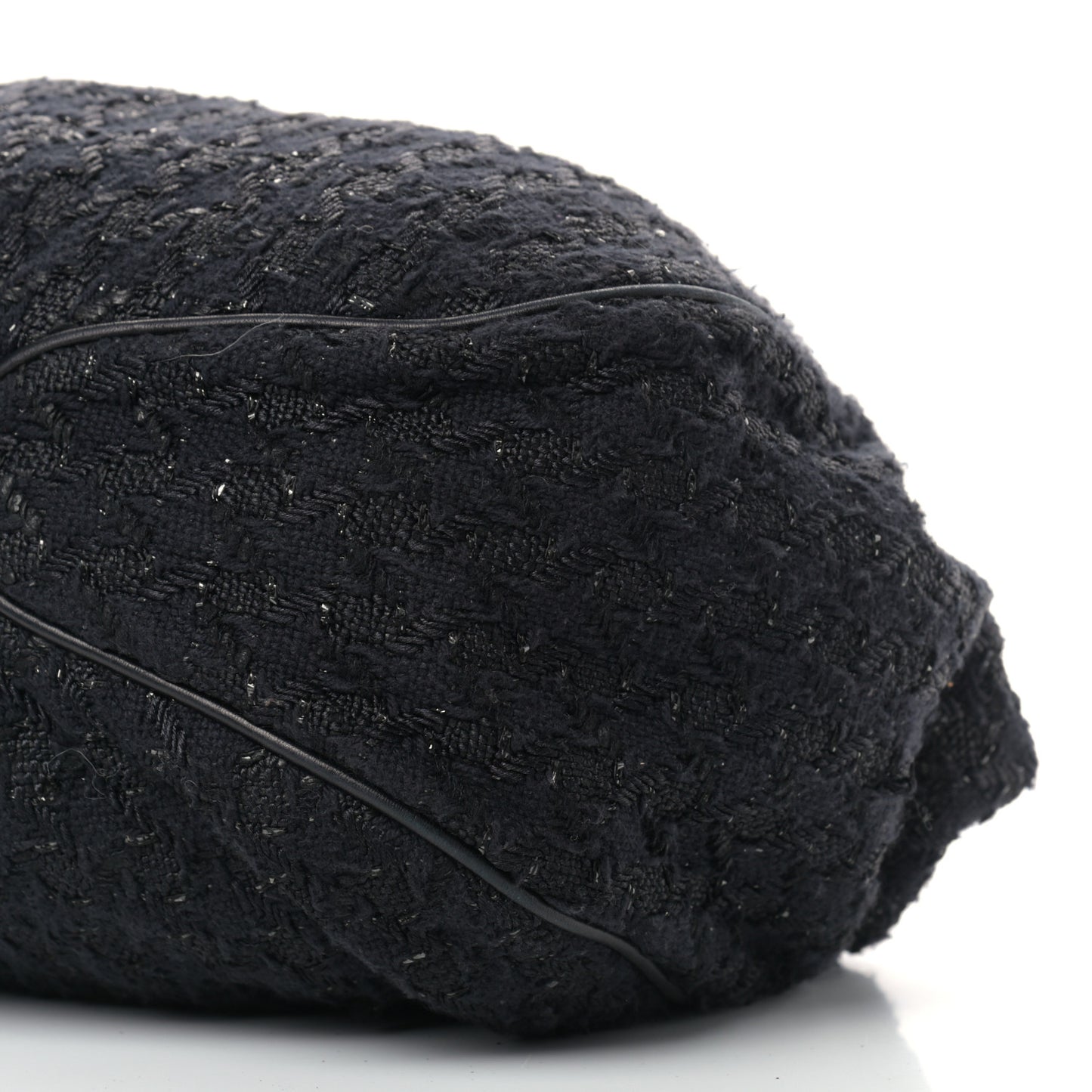 Tweed Boucle Knitting Bag Black