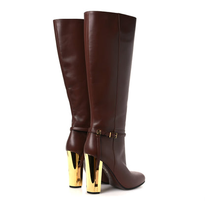 Fendi Vitello Delfina Knee High Boots 41 Acorn 5 of 14